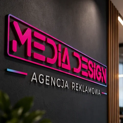 Litery przestrzenne — wizualizacja poglądowa Media Design