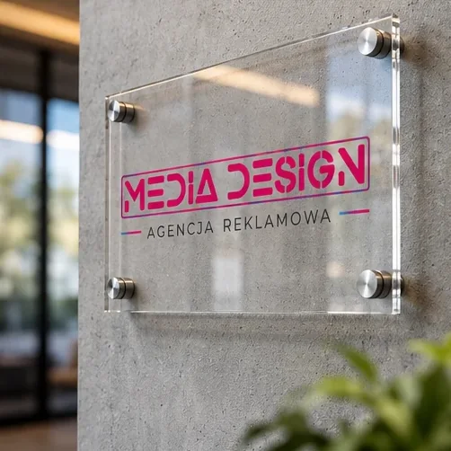 Tabliczki informacyjne — wizualizacja poglądowa Media Design