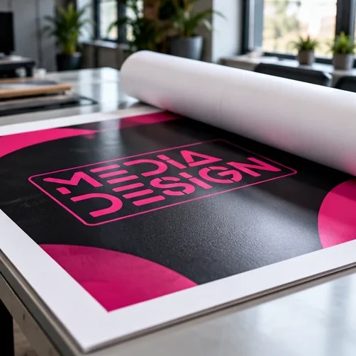 Plakaty wielkoformatowe — wizualizacja poglądowa Media Design