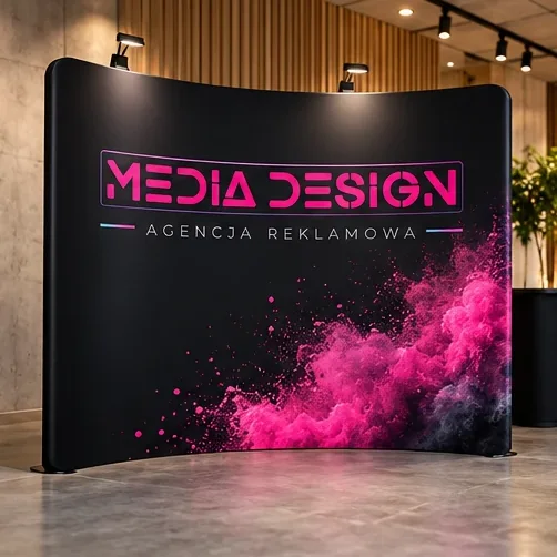Ścianki reklamowe — wizualizacja poglądowa Media Design