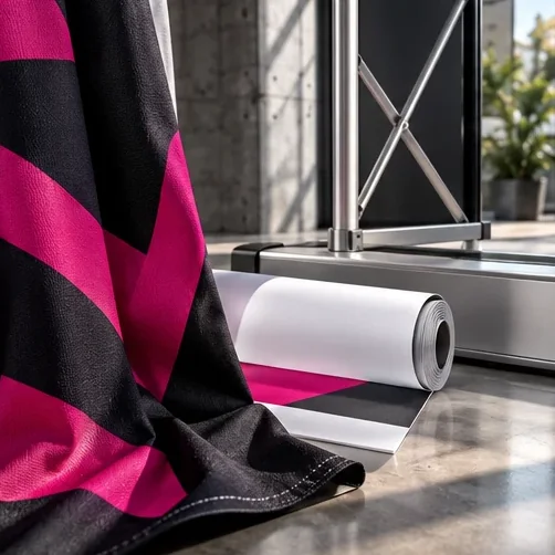 Tekstylia i podłoża do systemów wystawienniczych – wizualizacja materiału