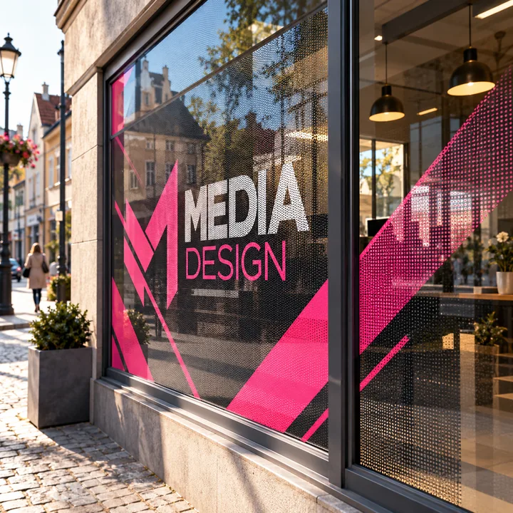 Witryna z folią OWV: wizualizacja Media Design