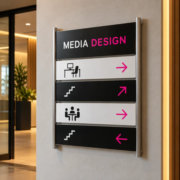 Oznakowanie kierunkowe (wayfinding): wizualizacja Media Design