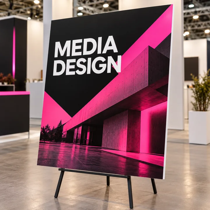 Plakat kaszerowany na płytę: wizualizacja Media Design