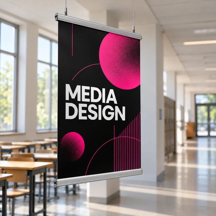 Listwy plakatowe aluminiowe: wizualizacja Media Design