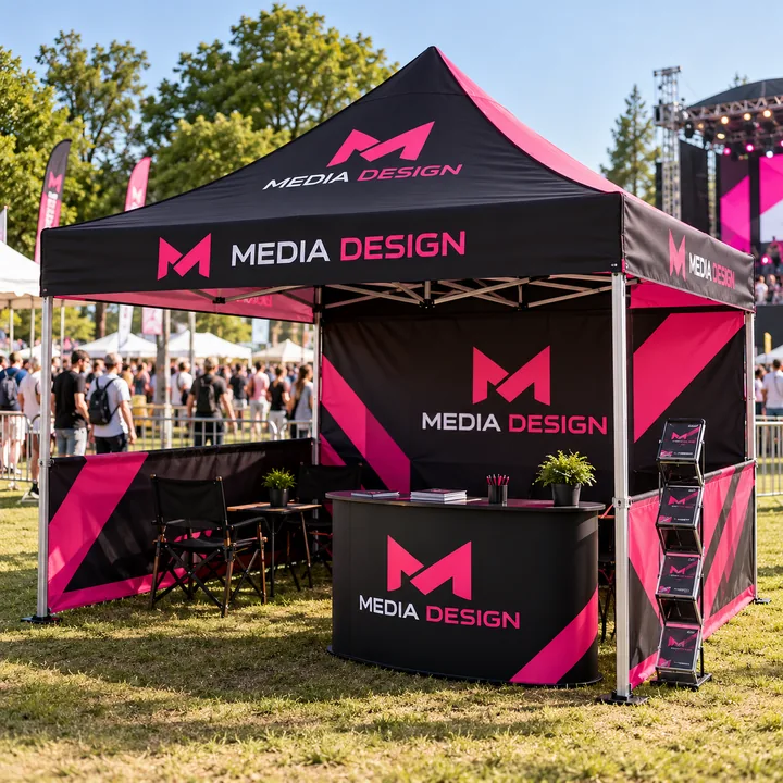 Namiot reklamowy ekspresowy: wizualizacja Media Design