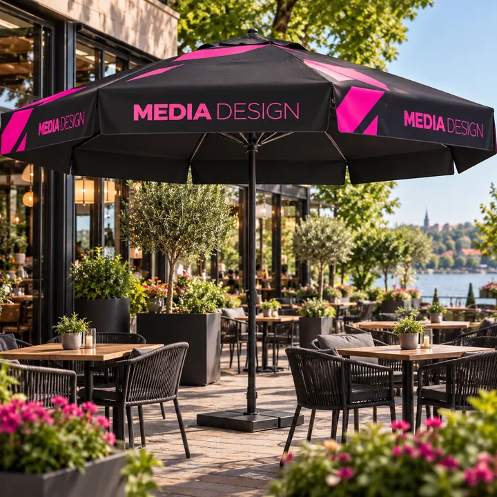 Parasol reklamowy: wizualizacja Media Design