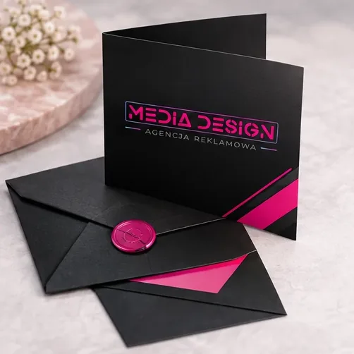 Zaproszenia — autorska wizualizacja z logo Media Design