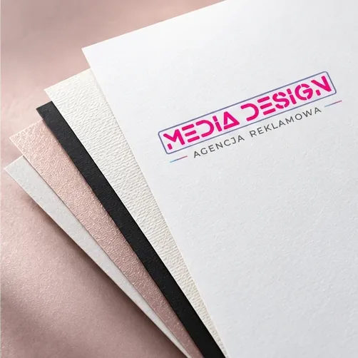 Druki arkuszowe — autorska wizualizacja z logo Media Design