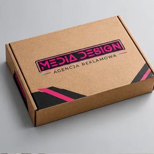 Kopertopudełka — autorska wizualizacja z logo Media Design