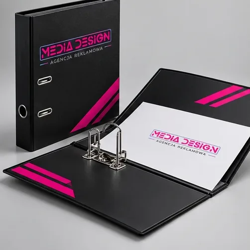 Segregatory reklamowe — autorska wizualizacja z logo Media Design