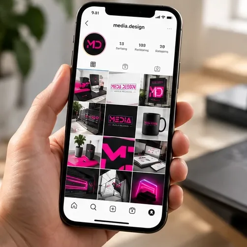Materiały do social mediów — wizualizacja Media Design