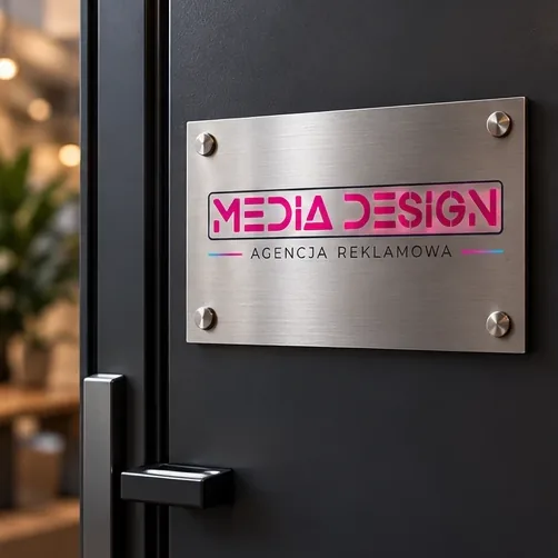 Tabliczki informacyjne — wizualizacja Media Design